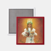 Gott Jul! Lucia mit Leckereien Magnet (Vorderseite/Rückseite)