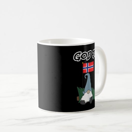 Gott Jul Norwegischer Gnome Tshirt Frohe Weihnacht Kaffeetasse (VorderseiteRechts)