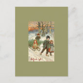 "Gott Jul!" oder kleine Kinder im Schnee. Postkarte (Vorderseite)