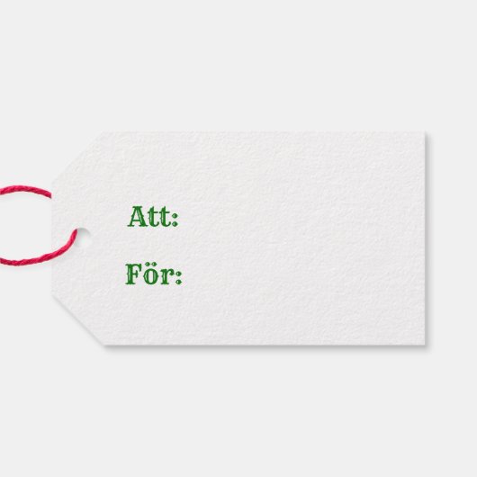 Gott Jul Red Gnome Geschenkanhänger (Rückseite Horizontal)