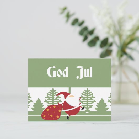 Gott Jul Sankt Feiertagspostkarte (Stehend Vorderseite)