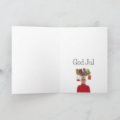 Gott Jul, Schwedens Weihnachtsgeschenke Rentier Feiertagskarte (Innenseite)