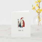 Gott Jul, skandinavisches Weihnachten Karte (Gelbe Blume)