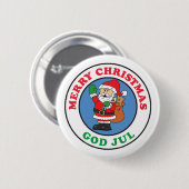 Gott Jul Swedish Christmas Santa Button (Vorne & Hinten)
