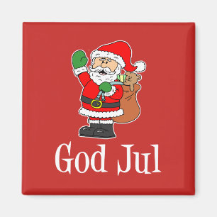 Gott Jul Swedish Christmas Santa Magnet