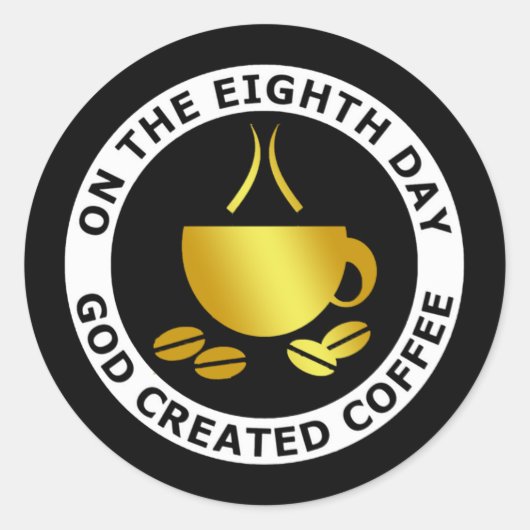 GOTT-KAFFEE RUNDER AUFKLEBER (Vorderseite)