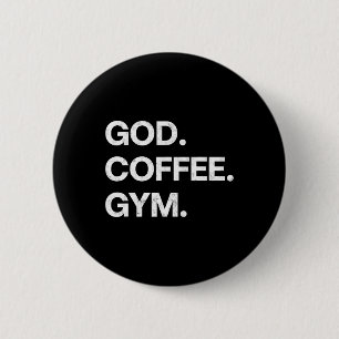 Gott Kaffeemaschine Funny Christlich Workout T-Shi Button