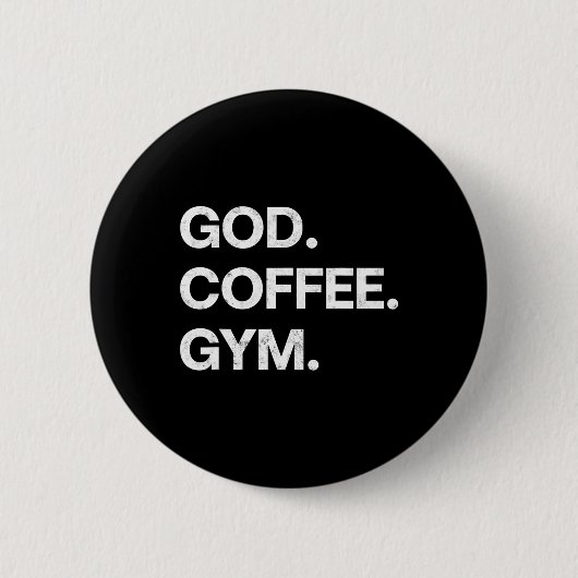 Gott Kaffeemaschine Funny Christlich Workout T-Shi Button (Vorderseite)