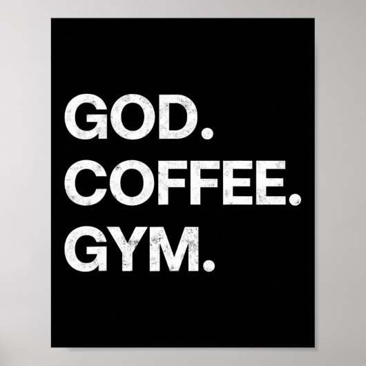 Gott Kaffeemaschine Funny Christlich Workout T-Shi Poster (Vorne)