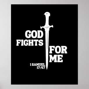 Gott kämpft für mich – 1 Samuel 17:47 Poster
