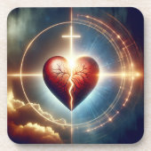 Gott kann ein gebrochenes Herz heilen Getränkeuntersetzer (Vorderseite)