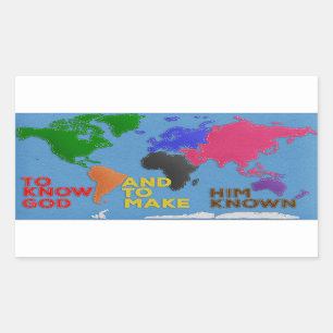 Gott kennen und Ihn zu einer bekannten geteilten W Rechteckiger Aufkleber