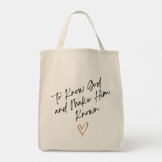 Gott kennen und Ihn zur Tasche machen (Rückseite)