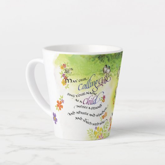 "Gott/Kind nennen" Latte Tasse (Linke Ecke)