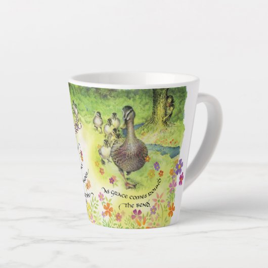 "Gott/Kind nennen" Latte Tasse (Rechte Ecke)