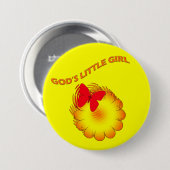 Gott-kleines Mädchen Button (Vorne & Hinten)