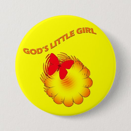 Gott-kleines Mädchen Button (Vorderseite)