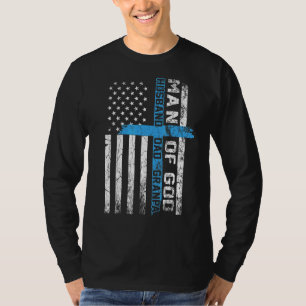 Gott kreuzen uns Flagge Jesus Christliches Ehemann T-Shirt