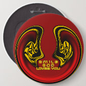 Gott lächeln Lieben Sie schöne Phantastische Texta Button (Vorne & Hinten)