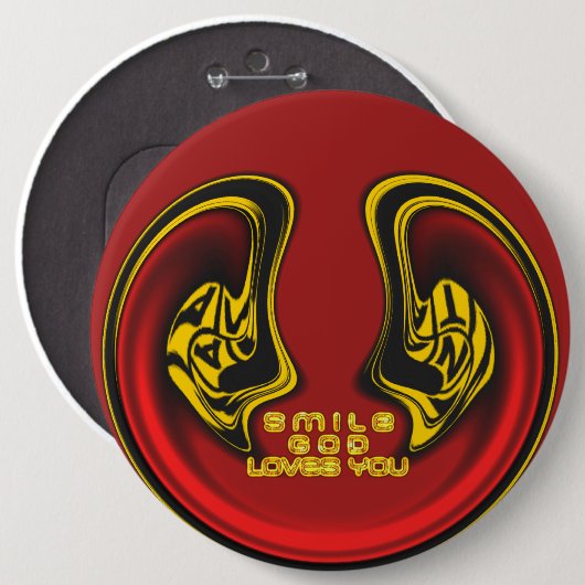 Gott lächeln Lieben Sie schöne Phantastische Texta Button (Vorne & Hinten)