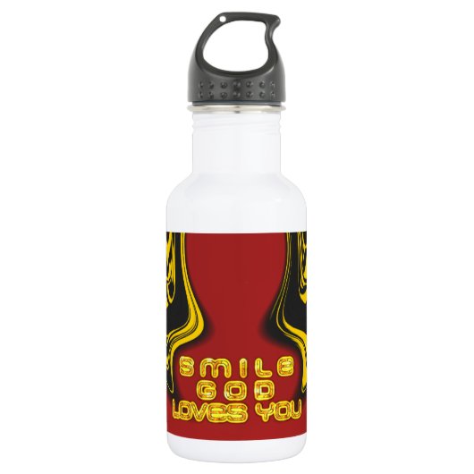 Gott lächeln Lieben Sie schöne Phantastische Texta Edelstahlflasche (Vorderseite)