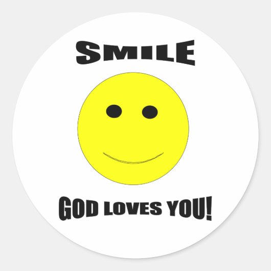 Gott lächeln Lieben Sie Sticker (Vorderseite)