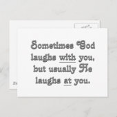 Gott lacht postkarte (Vorne/Hinten)