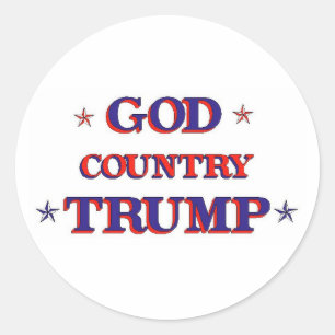 GOTT LAND TRUMP RUNDER AUFKLEBER