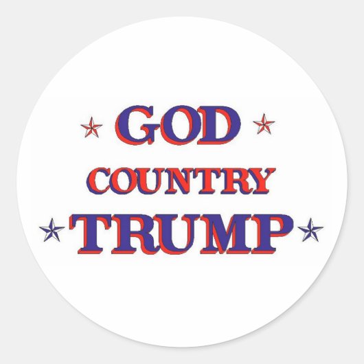 GOTT LAND TRUMP RUNDER AUFKLEBER (Vorderseite)