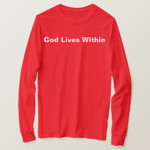 Gott lebt im Roten T - Shirt lange Seele