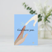 Gott Liebe dich, Energie, multiethnische Hände Pos Postkarte (Stehend Vorderseite)