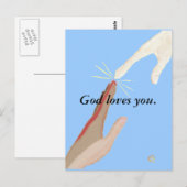 Gott Liebe dich, Energie, multiethnische Hände Pos Postkarte (Vorne/Hinten)
