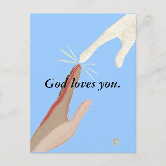 Gott Liebe dich, Energie, multiethnische Hände Pos Postkarte (Vorderseite)