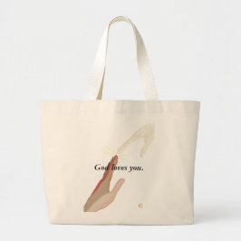 Gott Liebe dich, Energie und rassische Handgewächt Jumbo Stoffbeutel