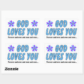 Gott Liebe dich für immer und immer Rechteckiger Aufkleber (Blatt)