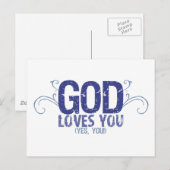Gott Liebe dich (ja, du!) Postkarte (Vorne/Hinten)