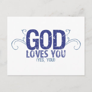 Gott Liebe dich (ja, du!) Postkarte