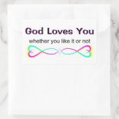 Gott Liebe dir, ob du es magst oder nicht Rechteckiger Aufkleber (Tasche)