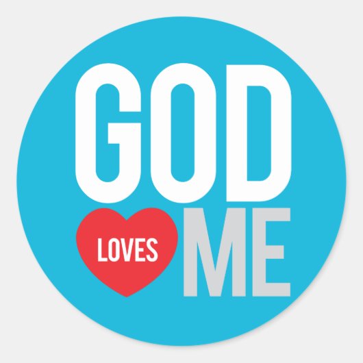 Gott Liebe mir Runder Aufkleber (Vorderseite)