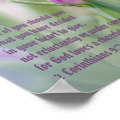 "Gott Lieben ein fröhlicher Giver" 2 Korinther 9:7 Poster (Ecke)