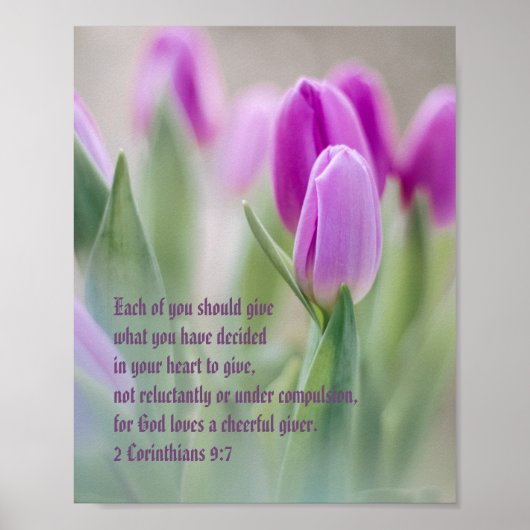 "Gott Lieben ein fröhlicher Giver" 2 Korinther 9:7 Poster (Vorne)