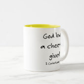 Gott-Lieben ein netter Geber! Zweifarbige Tasse (VorderseiteRechts)