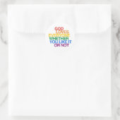 GOTT-LIEBEN JEDEN - RUNDER AUFKLEBER (Tasche)