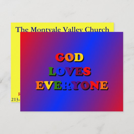 Gott Lieben Jeder Einladung (Vorne/Hinten)