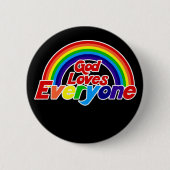 Gott Lieben Jeder Gay Rainbow Button (Vorderseite)