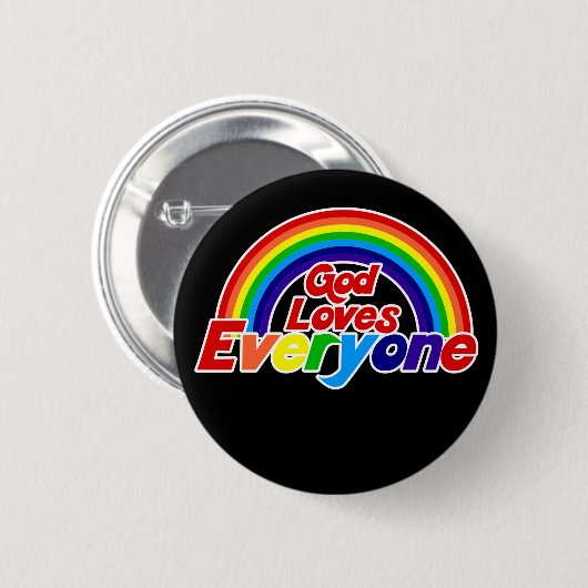 Gott Lieben Jeder Gay Rainbow Button (Vorne & Hinten)