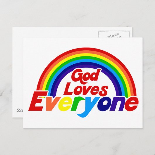Gott Lieben Jeder Gay Rainbow Postkarte (Vorne/Hinten)