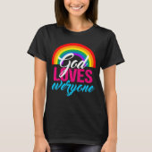 Gott Lieben Jeder Niedliche Regenbogen Christliche T-Shirt (Vorderseite)