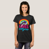 Gott Lieben Jeder Niedliche Regenbogen Christliche T-Shirt (Vorne ganz)