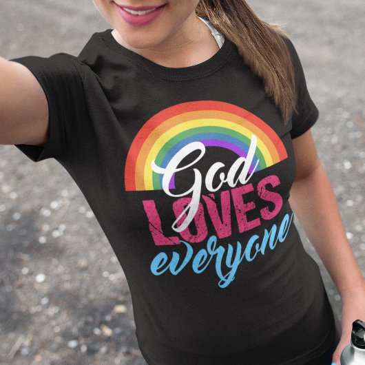 Gott Lieben Jeder Niedliche Regenbogen Christliche T-Shirt
